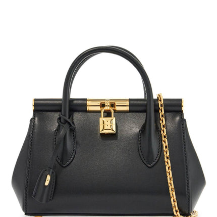 Dolce & Gabbana black calfskin handbag with gold chain