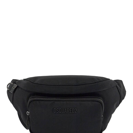 Dsquared2 black waist bag in polyamide with adjustable shoulder strap