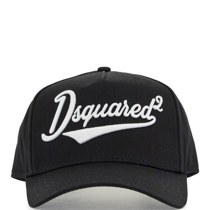 Dsquared2 black adjustable curved brim embroidered baseball cap