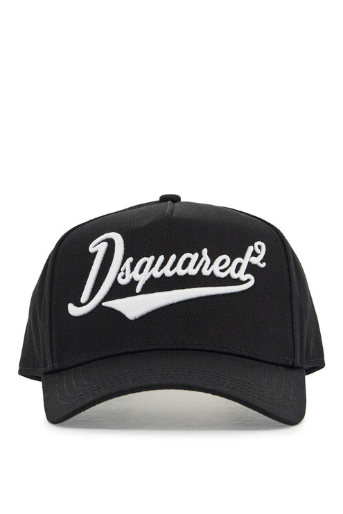 Dsquared2 black adjustable curved brim embroidered baseball cap