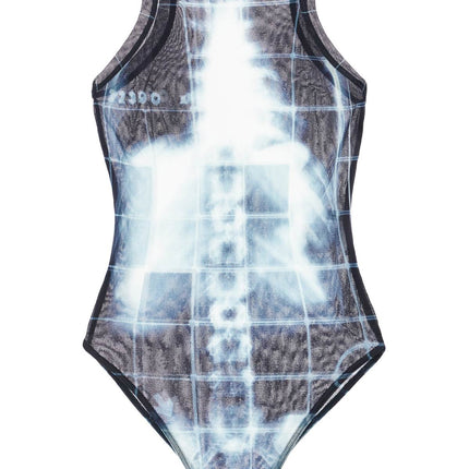 JEAN PAUL GAULTIER body in black polyamide with x-ray print