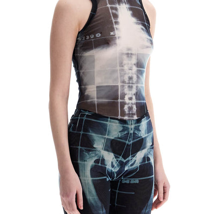 JEAN PAUL GAULTIER body in black polyamide with x-ray print