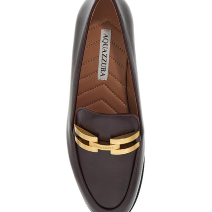 Aquazzura smooth leather brandi loafers in