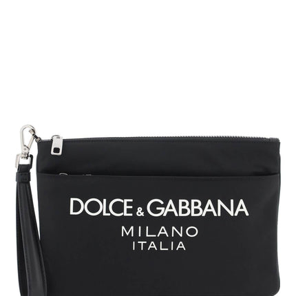 Dolce & Gabbana nylon pouch with rubberized logo