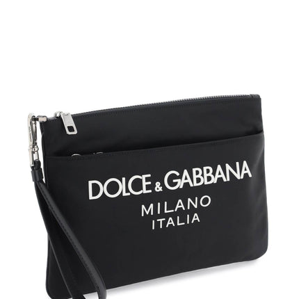 Dolce & Gabbana nylon pouch with rubberized logo