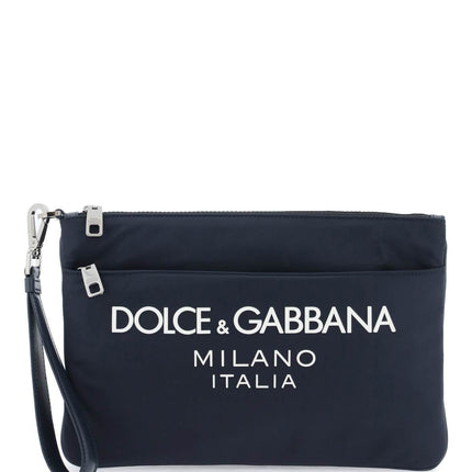 Dolce & Gabbana nylon pouch with rubberized logo