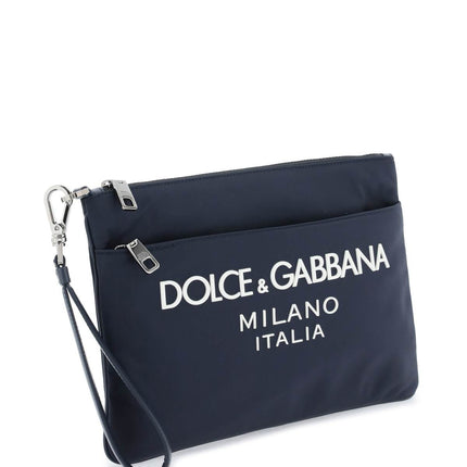 Dolce & Gabbana nylon pouch with rubberized logo