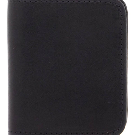 Guidi black kangaroo leather wallet for men with snap closure and compartments