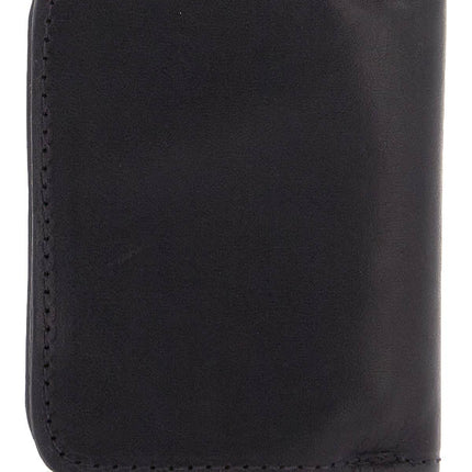 Guidi black kangaroo leather wallet for men with snap closure and compartments