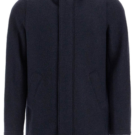 Harris Wharf London hooded wool coat in boiled wool