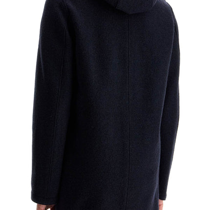 Harris Wharf London hooded wool coat in boiled wool