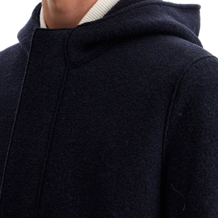 Harris Wharf London hooded wool coat in boiled wool