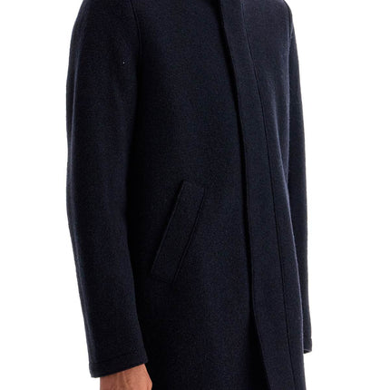 Harris Wharf London hooded wool coat in boiled wool