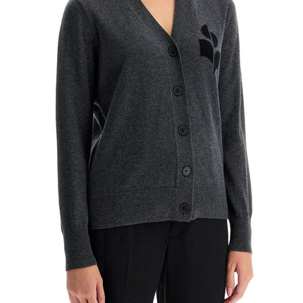 Isabel Marant Etoile karin cardigan with logo intarsia