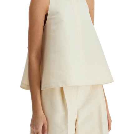 Marni ivory cotton women's shirt with embroidered logo