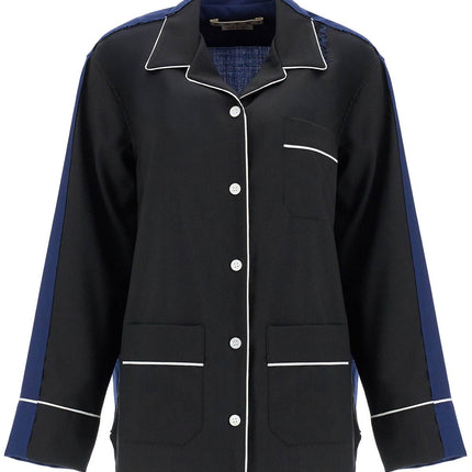 Marni black wool shirt with white stitching