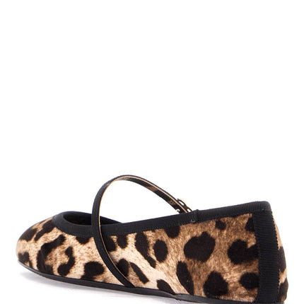 Dolce & Gabbana multicolor ballerinas in cotton and viscose with leopard print