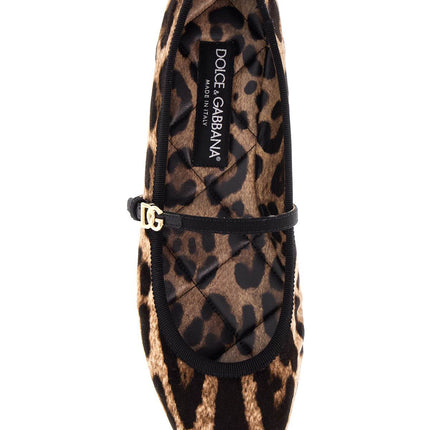 Dolce & Gabbana multicolor ballerinas in cotton and viscose with leopard print