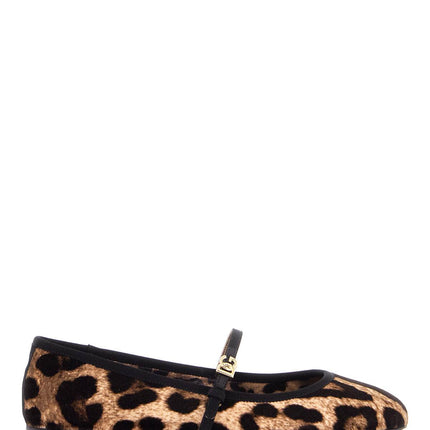 Dolce & Gabbana multicolor ballerinas in cotton and viscose with leopard print