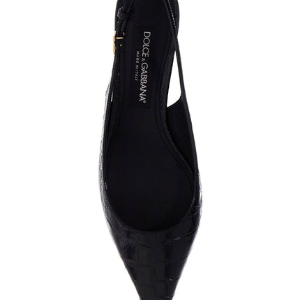 Dolce & Gabbana cocco print leather slingback dã©col