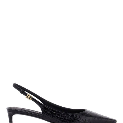 Dolce & Gabbana cocco print leather slingback dã©col