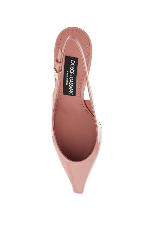 Dolce & Gabbana pink patent leather stiletto slingback