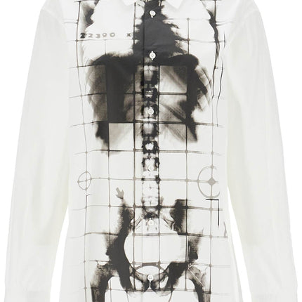 JEAN PAUL GAULTIER white cotton shirt with skeleton print front and back