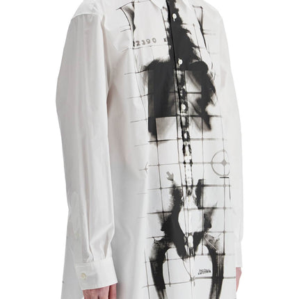 JEAN PAUL GAULTIER white cotton shirt with skeleton print front and back