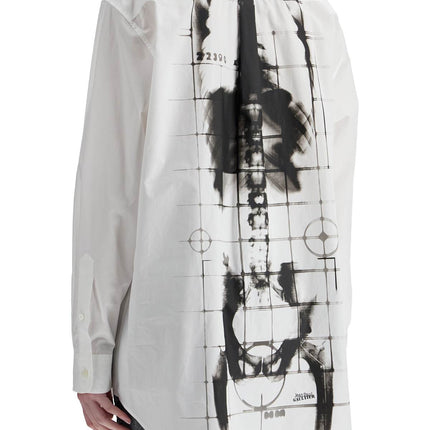 JEAN PAUL GAULTIER white cotton shirt with skeleton print front and back