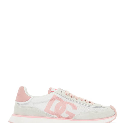 Dolce & Gabbana white and pink dg logo sneakers