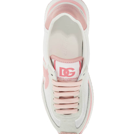 Dolce & Gabbana white and pink dg logo sneakers