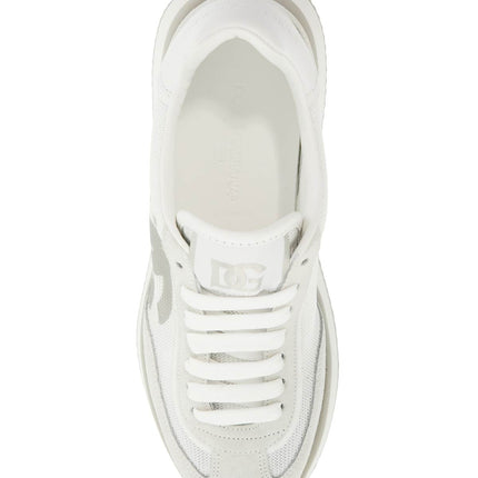 Dolce & Gabbana white leather low-top sneakers with dg logo