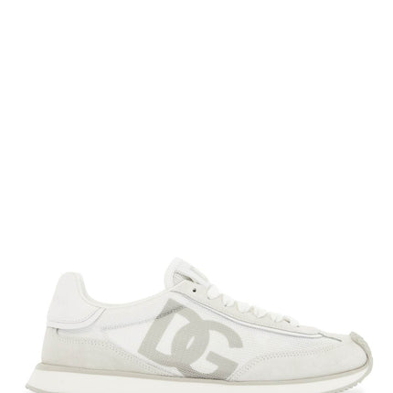 Dolce & Gabbana white leather low-top sneakers with dg logo