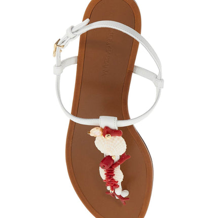 Dolce & Gabbana "nappa flip-flops with coral