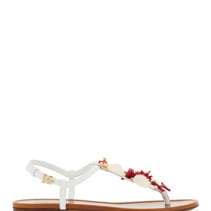 Dolce & Gabbana "nappa flip-flops with coral