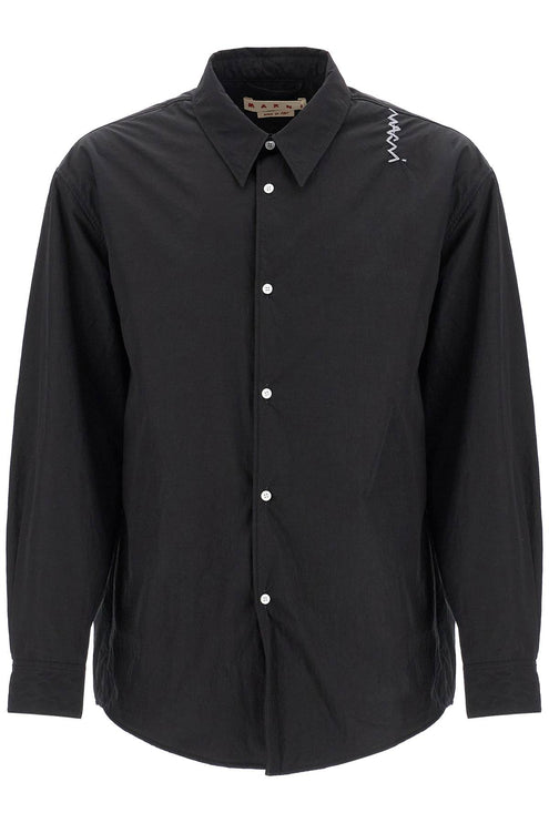 Marni padded overshirt with embroidered logo