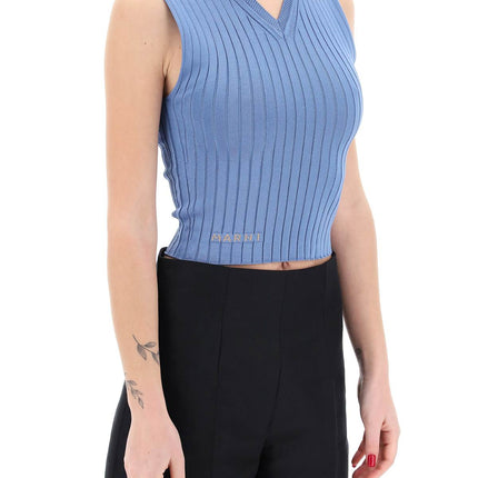 Marni sleeveless ribbed knit top