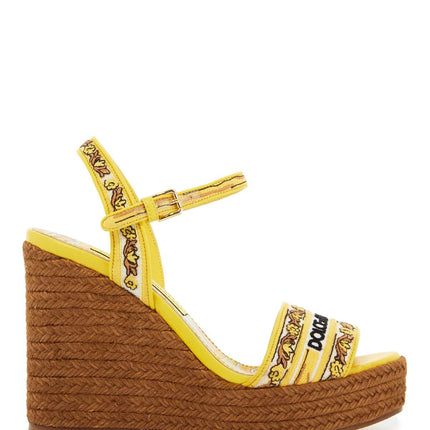 Dolce & Gabbana maiolica embroidered wedge sandals