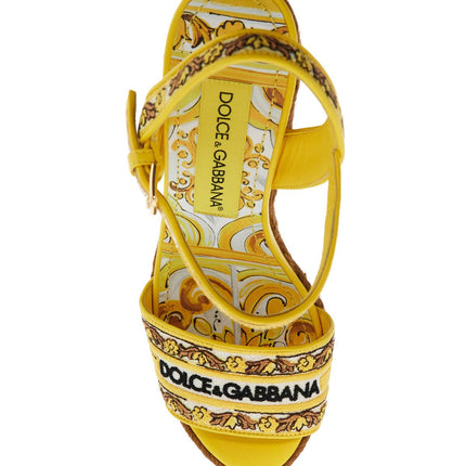 Dolce & Gabbana maiolica embroidered wedge sandals