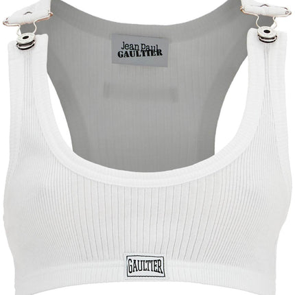 JEAN PAUL GAULTIER cropped tank top with overall-style