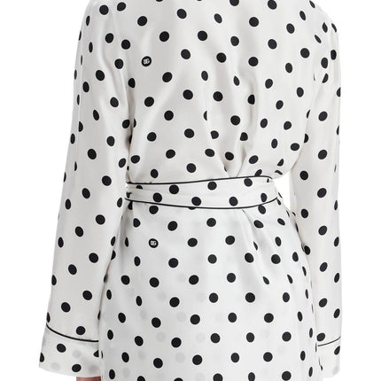 Dolce & Gabbana silk polka dot pajama shirt