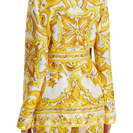 Dolce & Gabbana silk blouse with maiolica print and