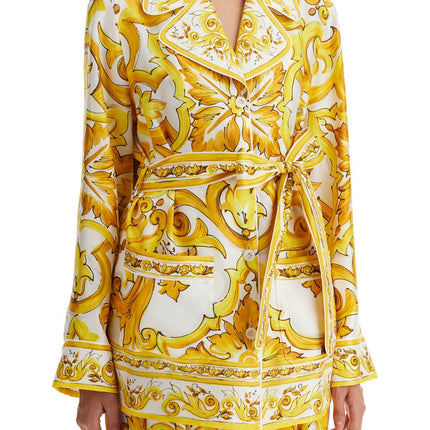 Dolce & Gabbana silk blouse with maiolica print and