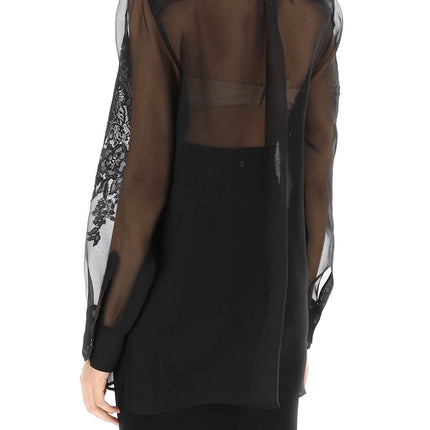 Dolce & Gabbana organza shirt with lace inserts