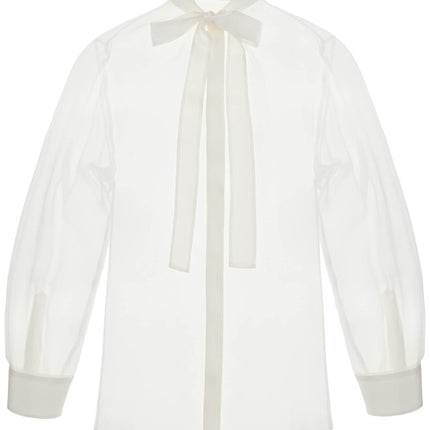 Dolce & Gabbana optical white silk shirt with mandarin collar