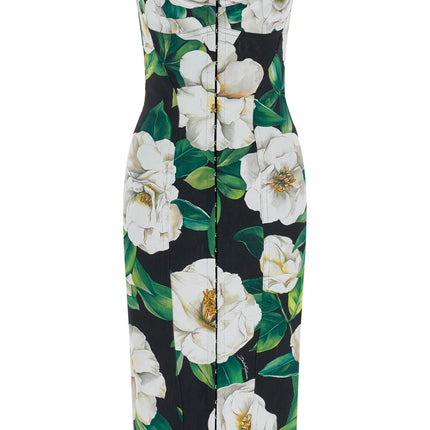 Dolce & Gabbana black floral midi synthetic dress