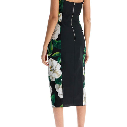 Dolce & Gabbana black floral midi synthetic dress