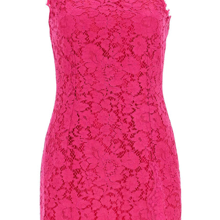 Dolce & Gabbana short shocking pink lace dress