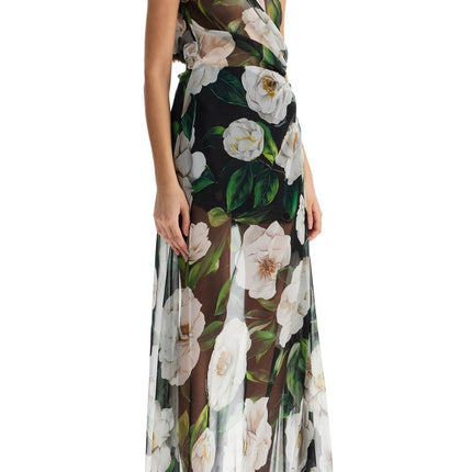 Dolce & Gabbana long one-shoulder floral silk dress