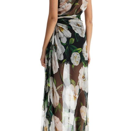 Dolce & Gabbana long one-shoulder floral silk dress